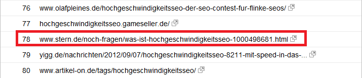 HochgeschwindigkeitsSEO Frage